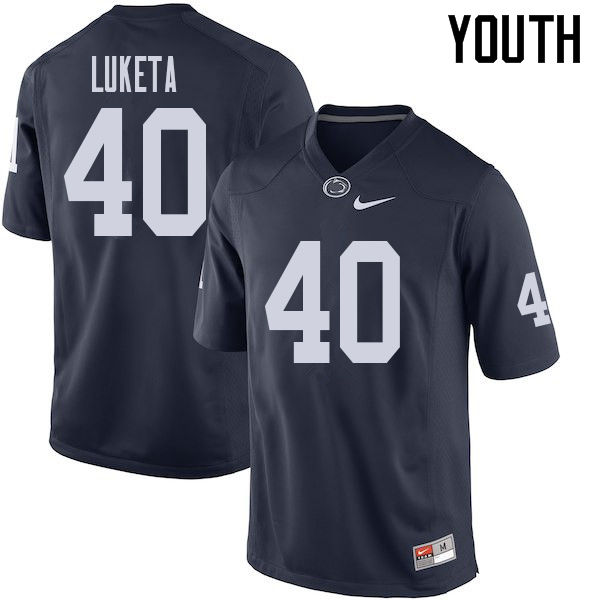 Youth #40 Jesse Luketa Penn State Nittany Lions College Football Jerseys Sale-Navy